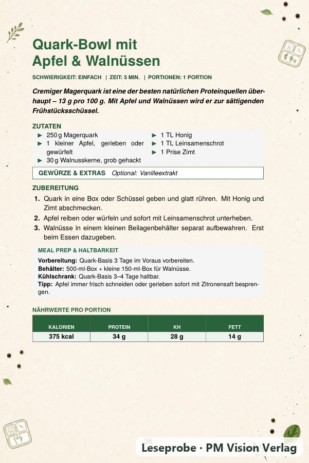 Beispielseite 1 aus Meal Prep zum Abnehmen