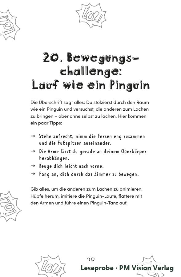Beispielseite 1 aus LOL Nicht-Lachen-Challenge Teenager Edition