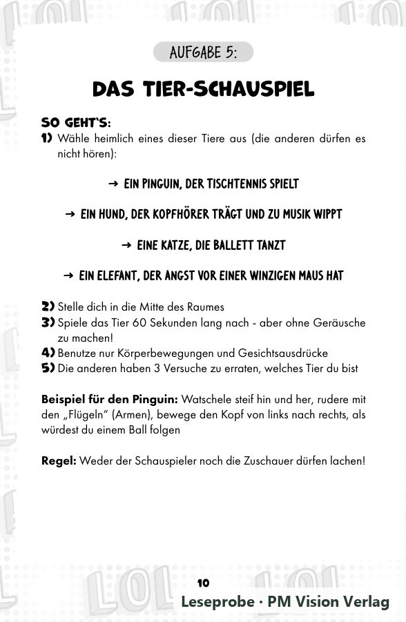 Beispielseite 1 aus LOL Nicht-Lachen-Challenge